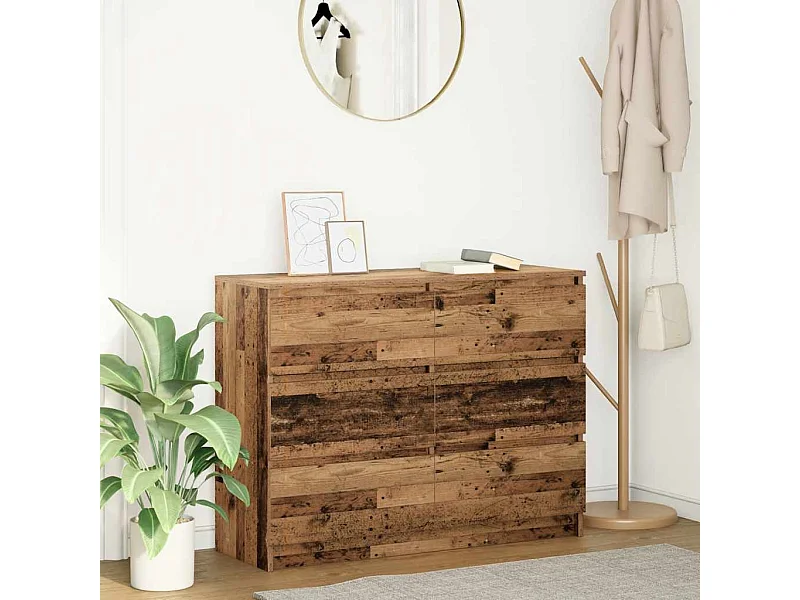 Buffet vieux bois 100x35x76 cm bois d'ingénierie