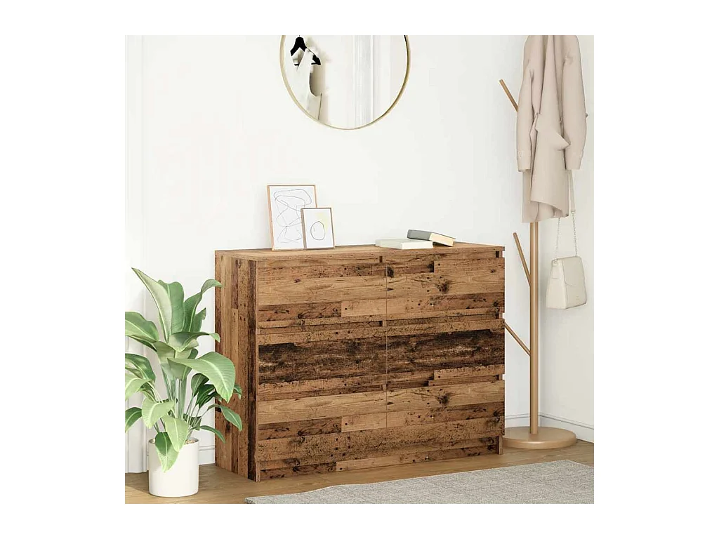 Buffet vieux bois 100x35x76 cm bois d'ingénierie