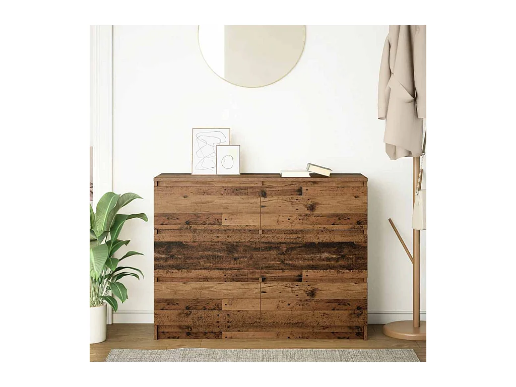 Buffet vieux bois 100x35x76 cm bois d'ingénierie