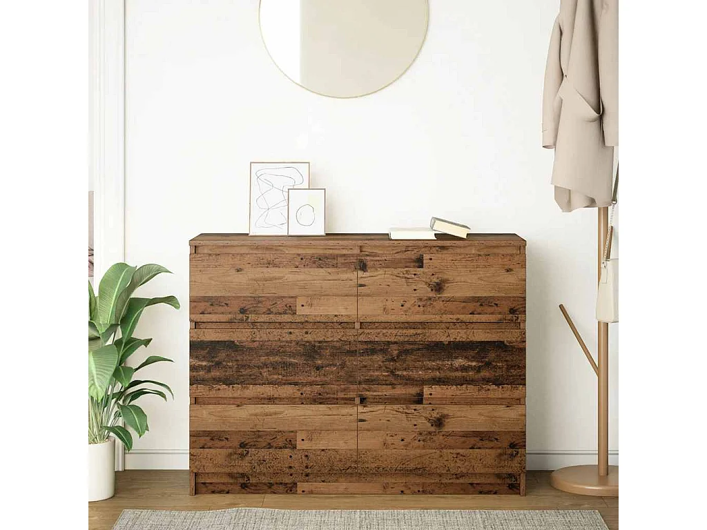 Buffet vieux bois 100x35x76 cm bois d'ingénierie