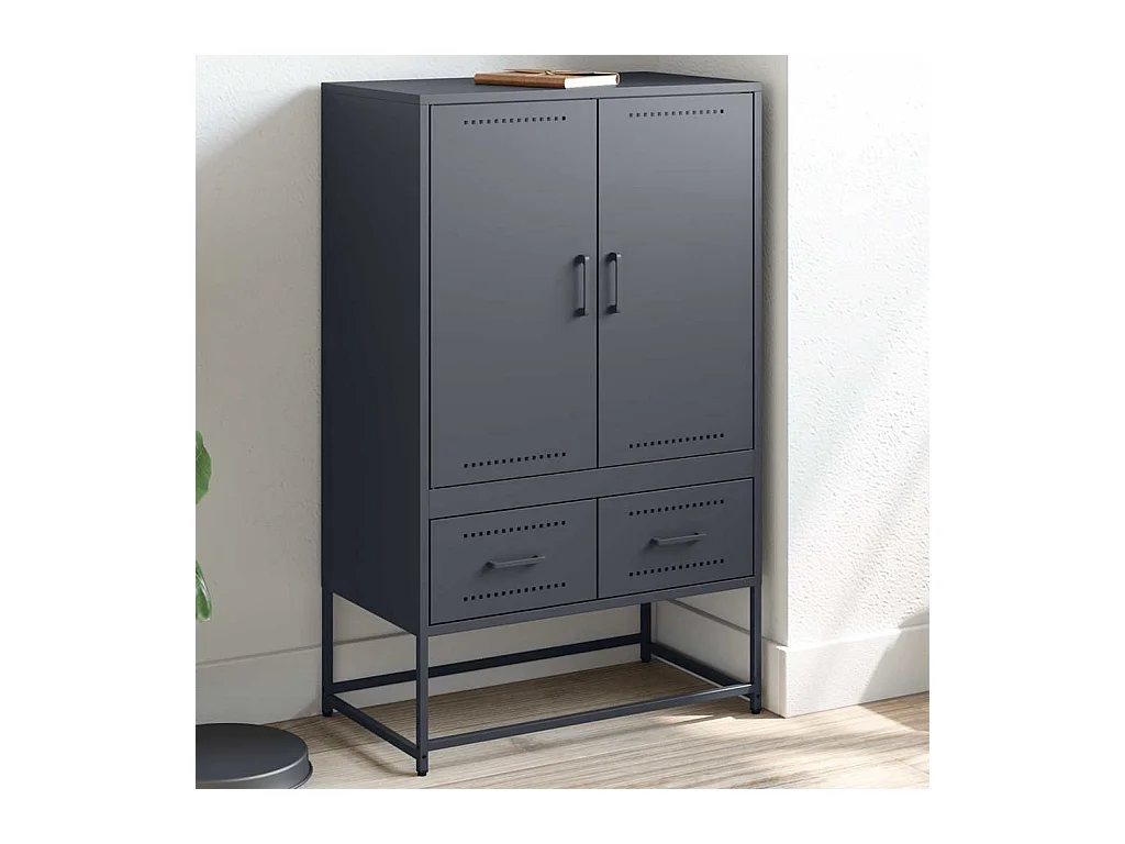 Buffet haut anthracite 68x39x111,5 cm acier