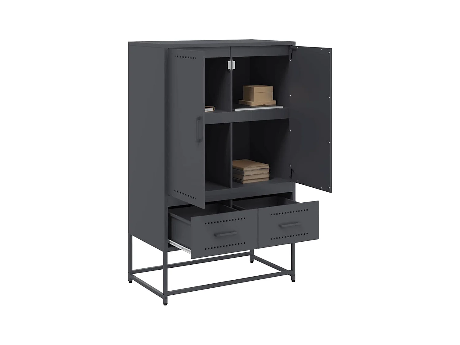 Buffet haut anthracite 68x39x111,5 cm acier