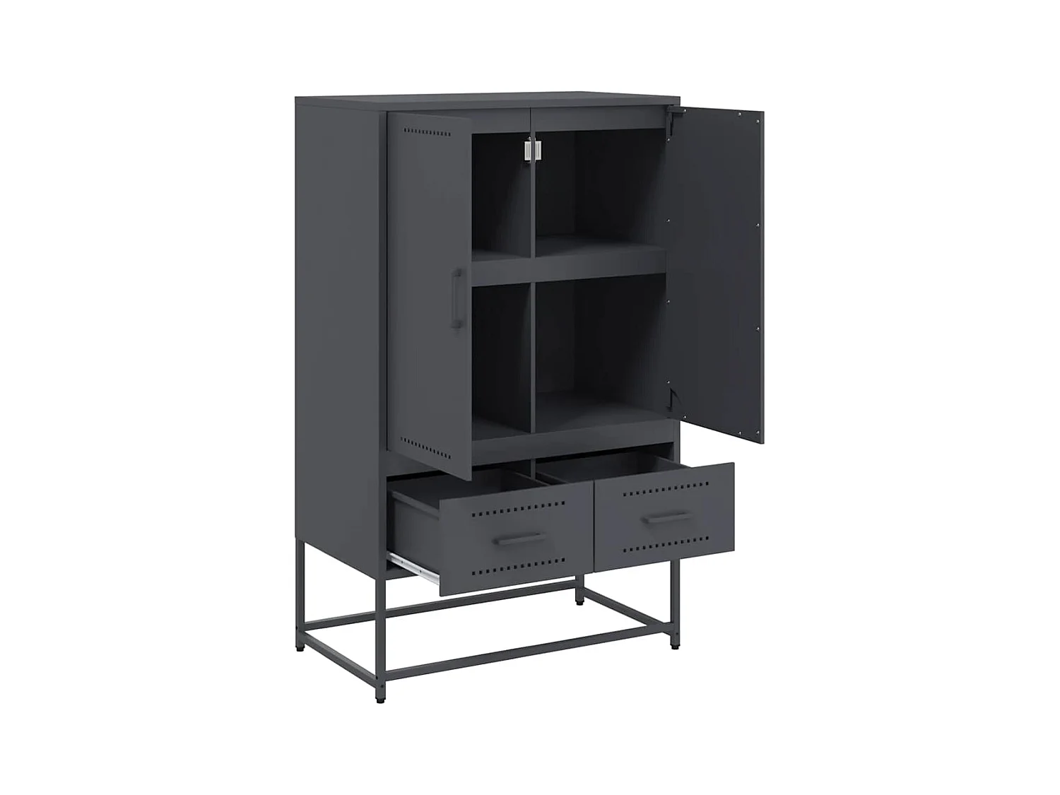 Buffet haut anthracite 68x39x111,5 cm acier