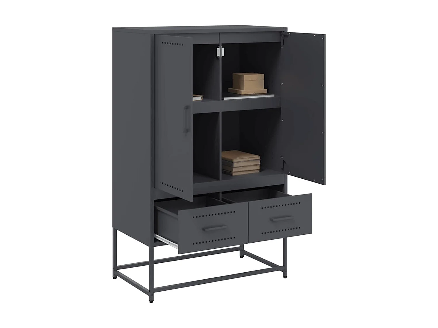 Buffet haut anthracite 68x39x111,5 cm acier