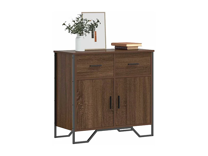 Buffet chêne marron 79,5x35,5x74,5 cm bois d'ingénierie