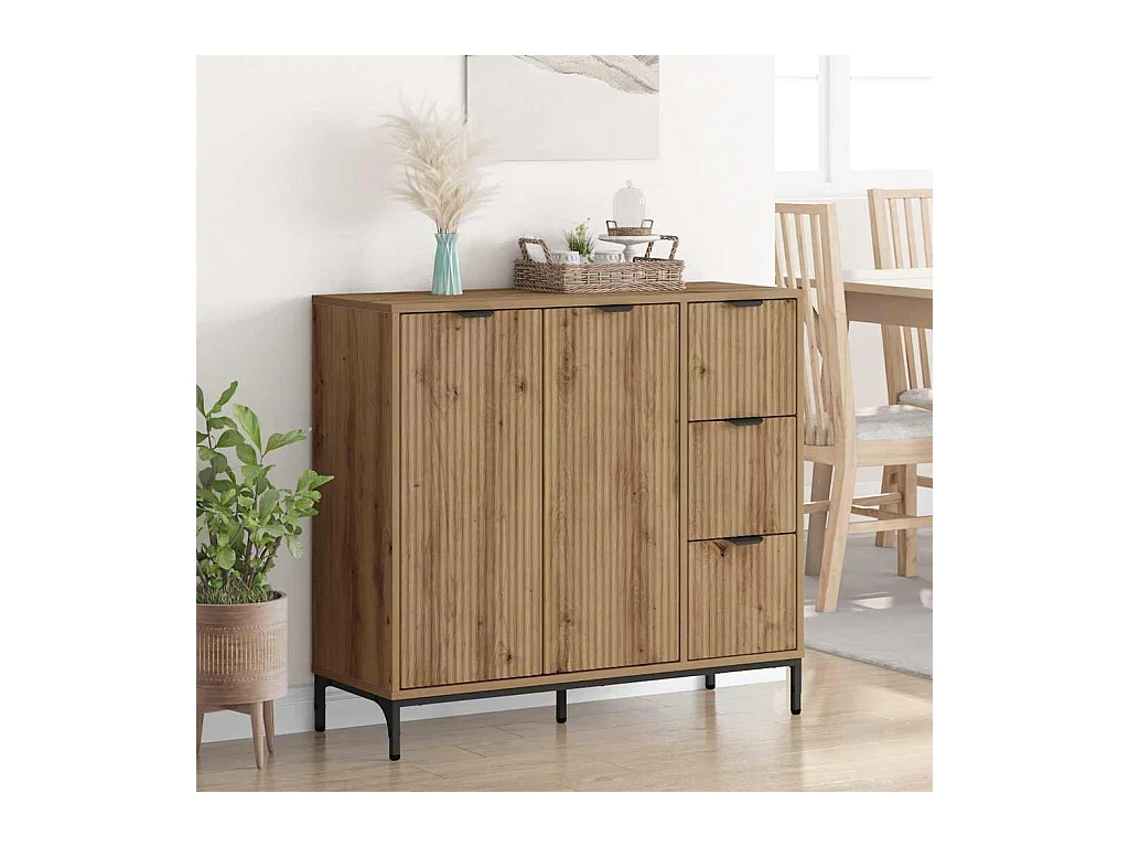 Buffet chêne artisanal 89,5 x 33 x 82 cm Bois d'ingénierie