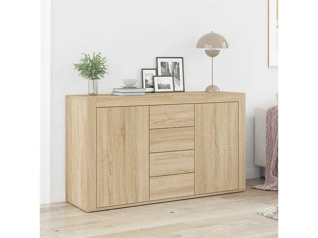 Dressoir met lade Sonoma eiken 120 x 36 x 69 cm Bewerkt hout