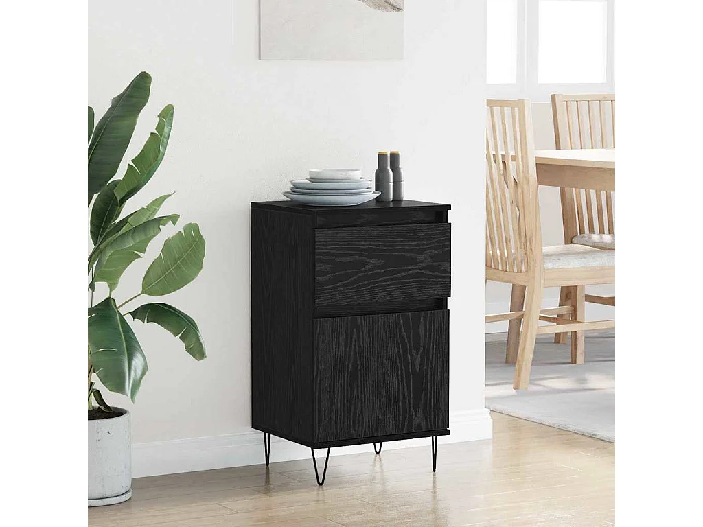 Buffet avec tiroir Chêne noir 35 x 40 x 70 cm Bois d'ingénierie