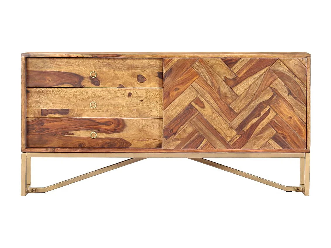 Aparador de madera maciza de acacia 118x30x60 cm