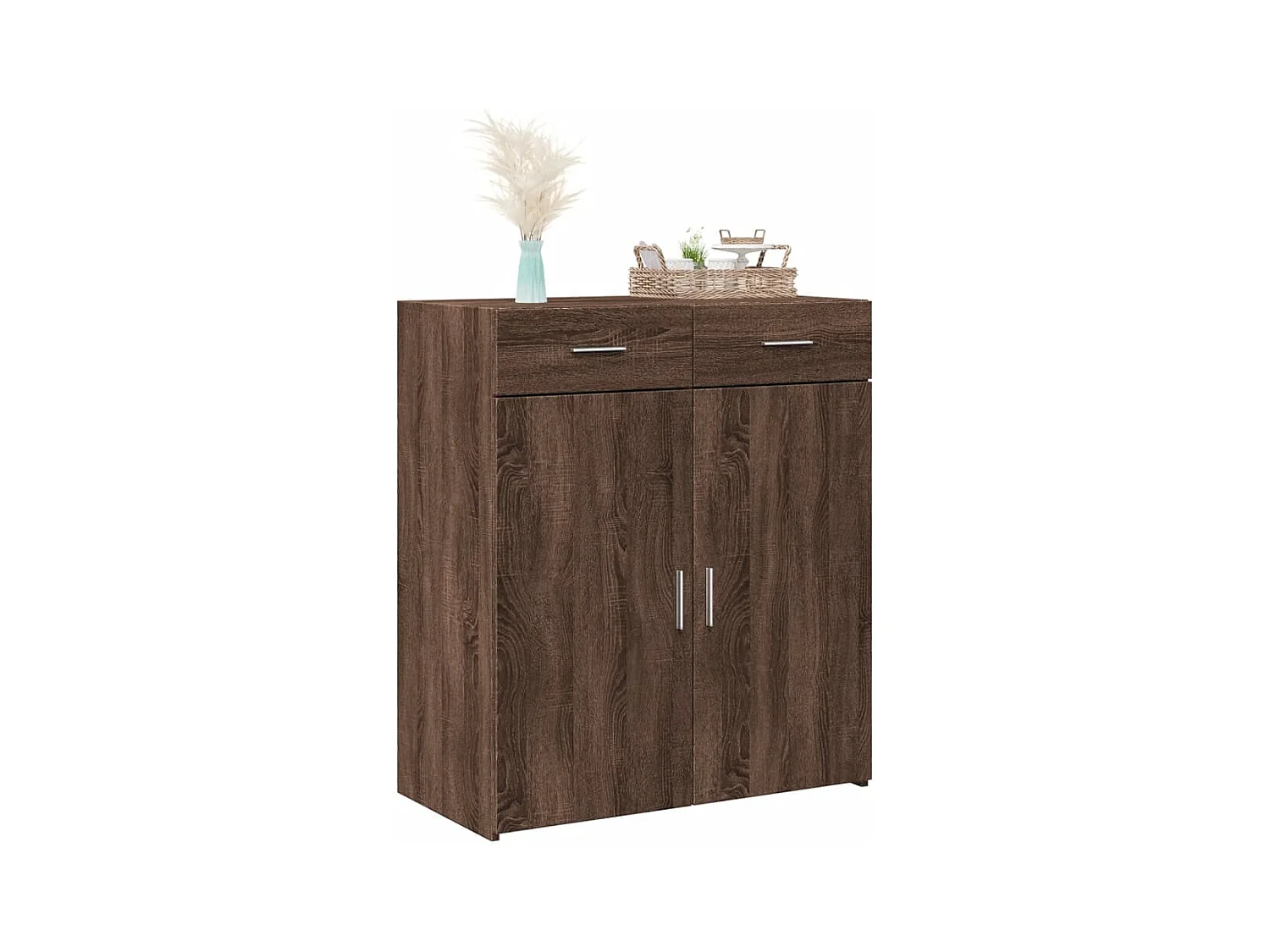 Buffet chêne marron 80x42,5x93 cm bois d'ingénierie