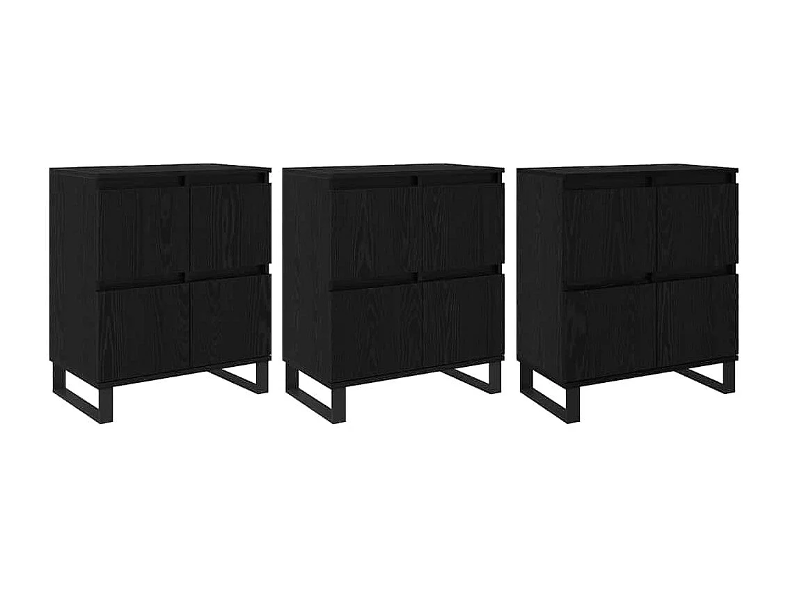 Buffets 3 pièces Chêne noir 180 x 35 x 70 cm Bois d'ingénierie
