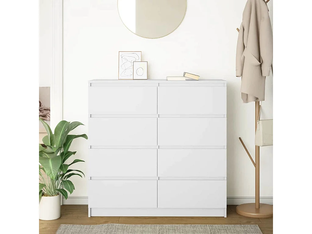 Buffet blanc 100x35x99 cm bois d'ingénierie