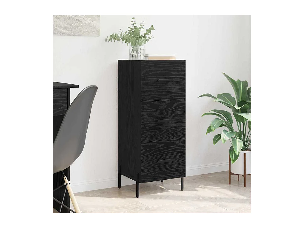 Buffet Chêne noir 34 x 34,5 x 90 cm Bois d'ingénierie