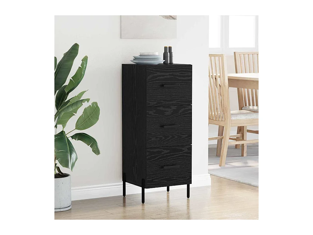 Buffet Chêne noir 34 x 34,5 x 90 cm Bois d'ingénierie