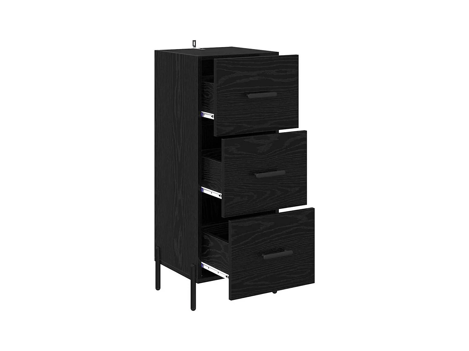 Buffet Chêne noir 34 x 34,5 x 90 cm Bois d'ingénierie