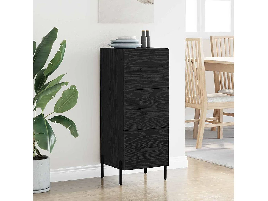 Buffet Chêne noir 34 x 34,5 x 90 cm Bois d'ingénierie