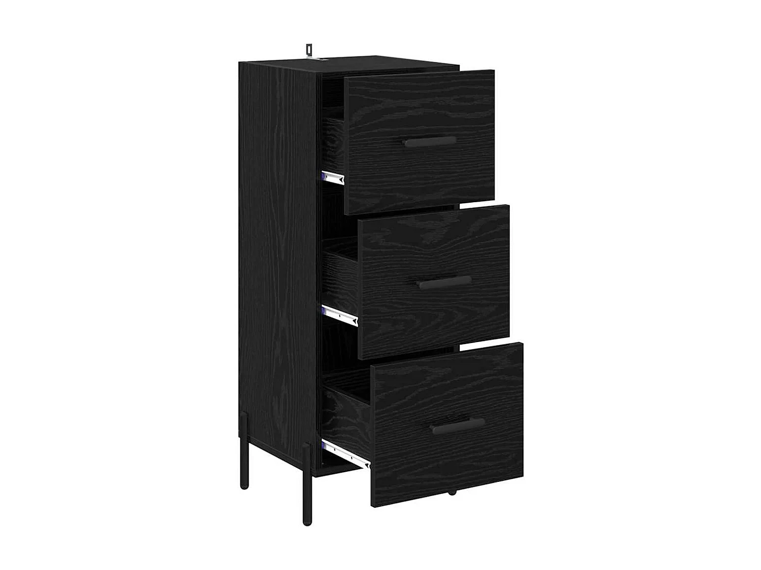 Buffet Chêne noir 34 x 34,5 x 90 cm Bois d'ingénierie