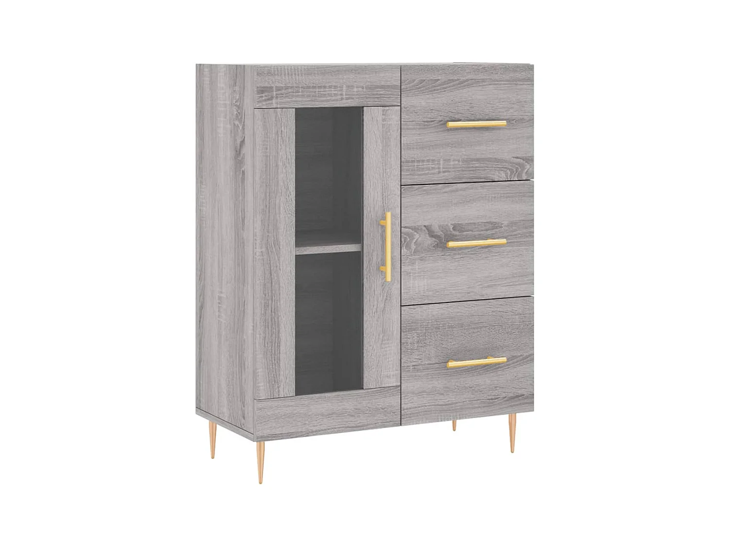 Buffet haut Sonoma gris 69,5x34x180 cm Bois d'ingénierie