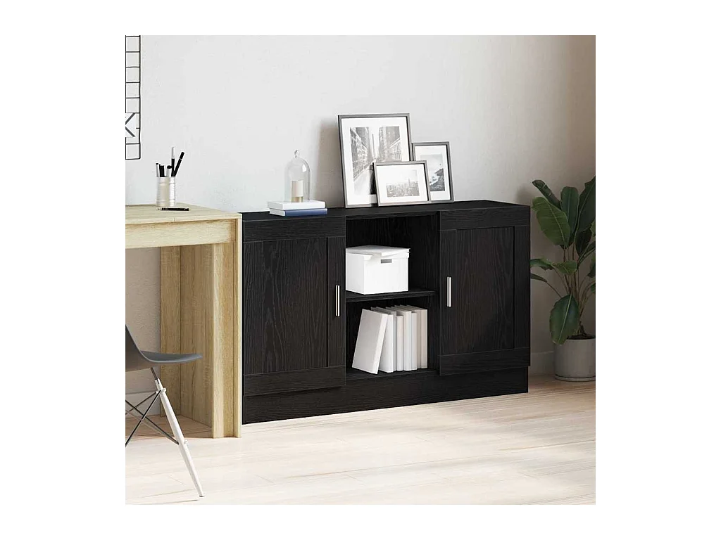 Buffet Noir 120 x 30.5 x 70 cm Bois d'ingénierie