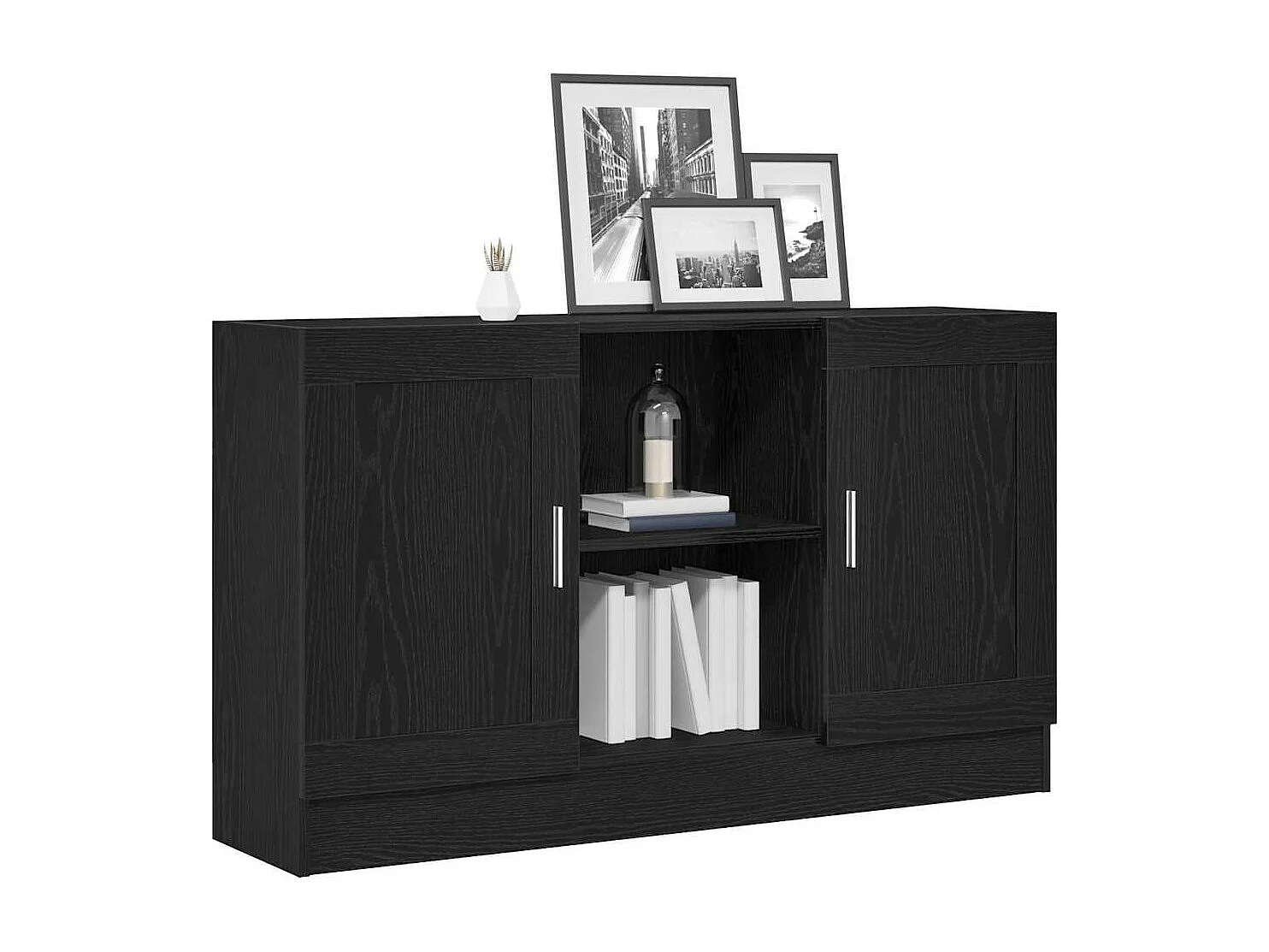 Buffet Noir 120 x 30.5 x 70 cm Bois d'ingénierie