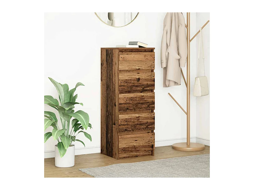 Buffet avec tiroirs vieux bois 37,5x35x99 cm bois d'ingénierie