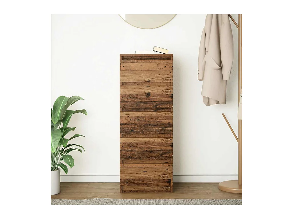 Buffet avec tiroirs vieux bois 37,5x35x99 cm bois d'ingénierie