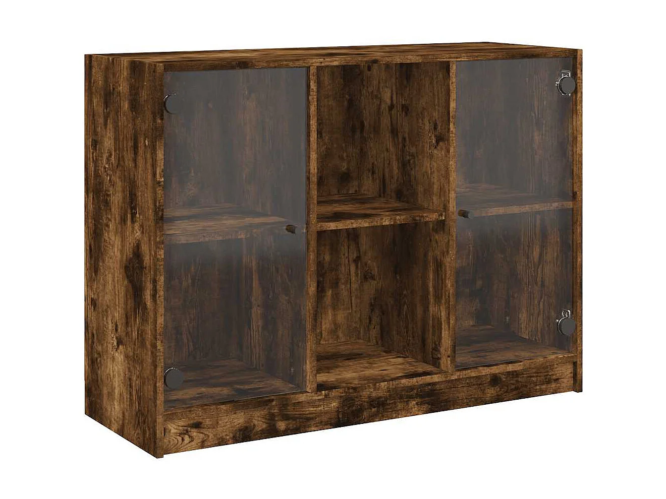 Buffet chêne fumé 102x37x75,5 cm bois d'ingénierie