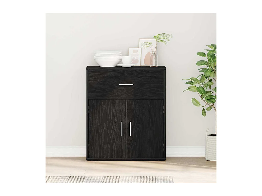 Buffet avec tiroir Chêne noir 60 x 31 x 70 cm Bois d'ingénierie