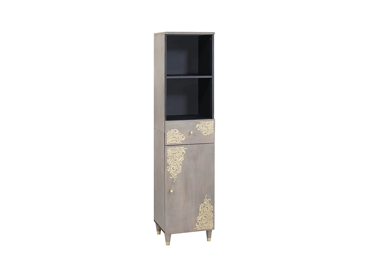Vitrina Gris 38 x 33.5 x 160 cm Madera maciza de Mango
