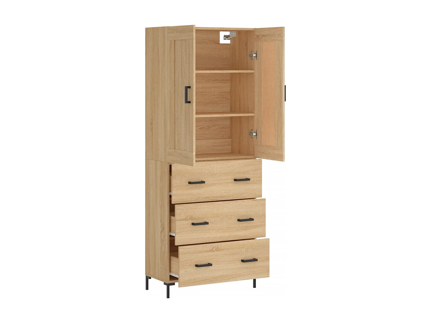 Buffet haut Chêne sonoma 69,5x34x180 cm Bois d'ingénierie