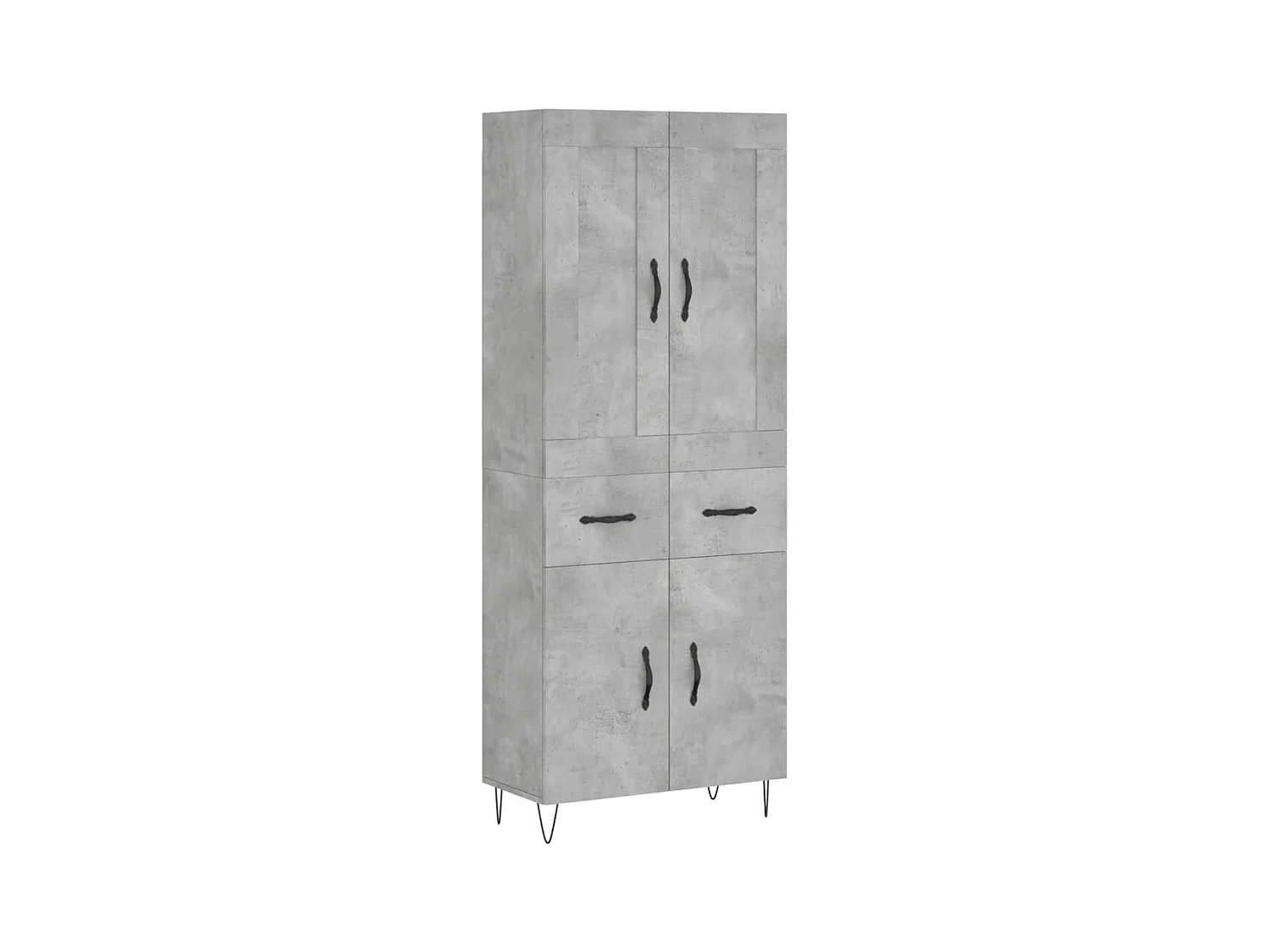 Buffet haut Gris béton 69,5x34x180 cm Bois d'ingénierie