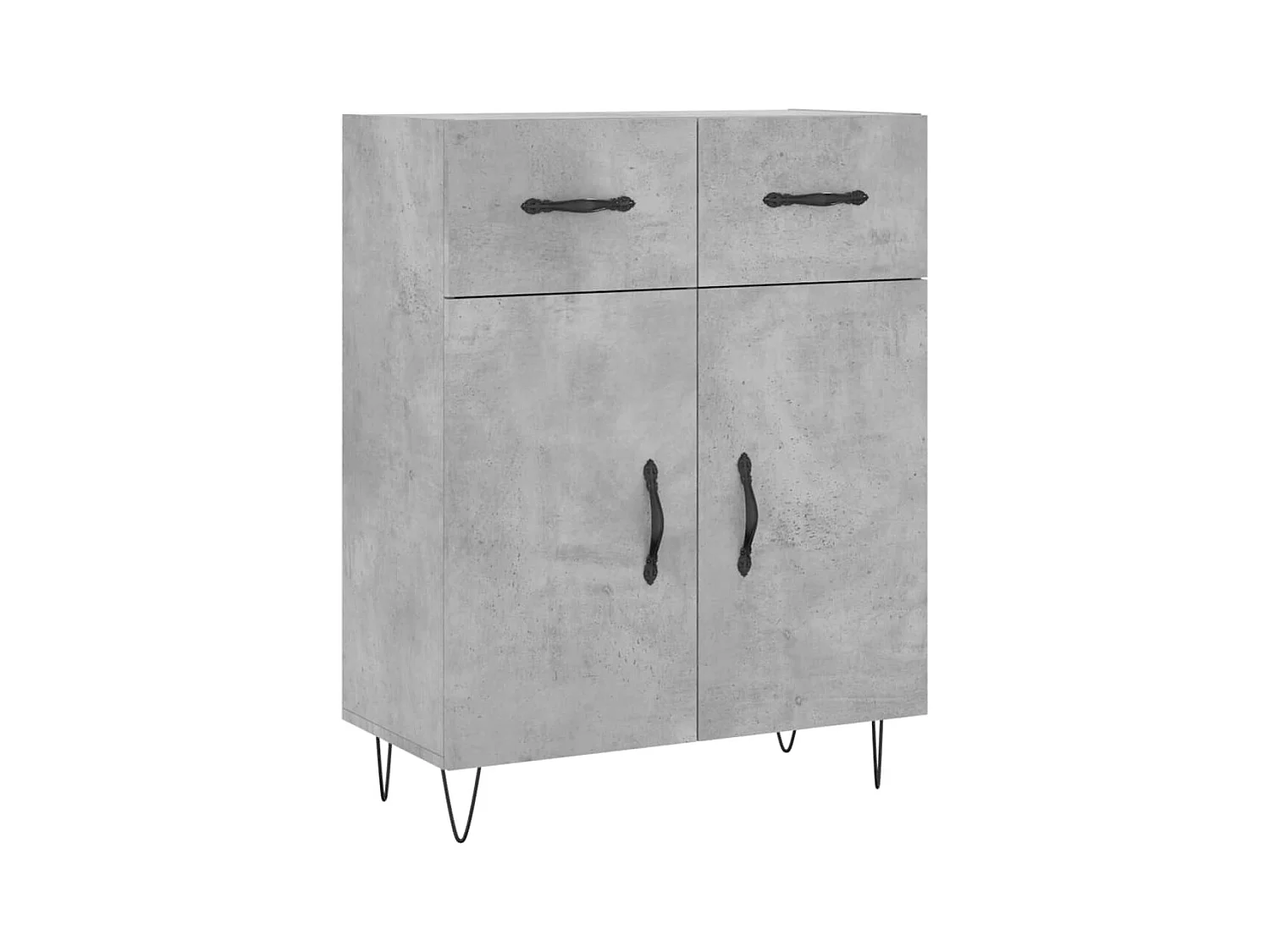 Buffet haut Gris béton 69,5x34x180 cm Bois d'ingénierie