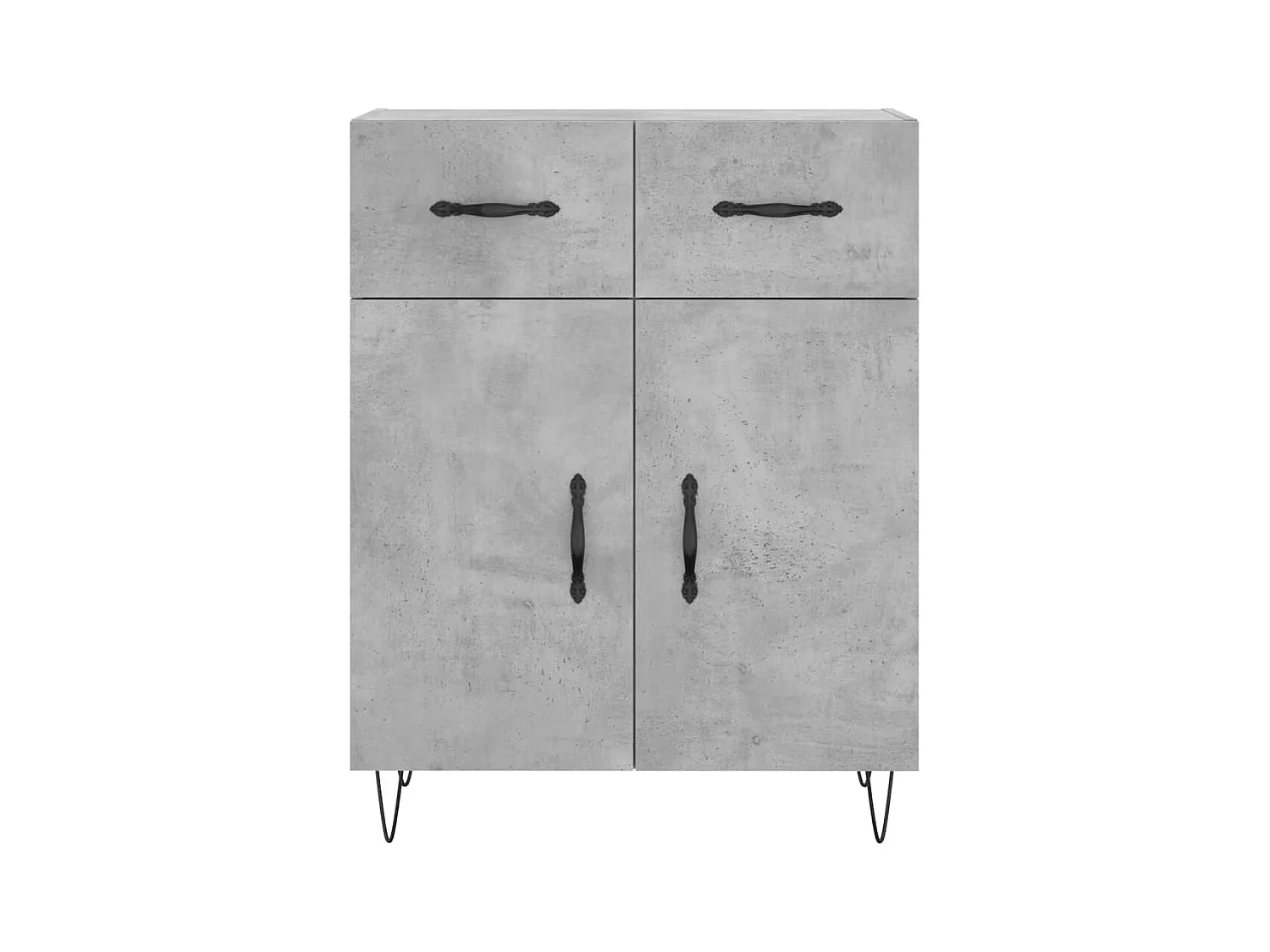 Buffet haut Gris béton 69,5x34x180 cm Bois d'ingénierie