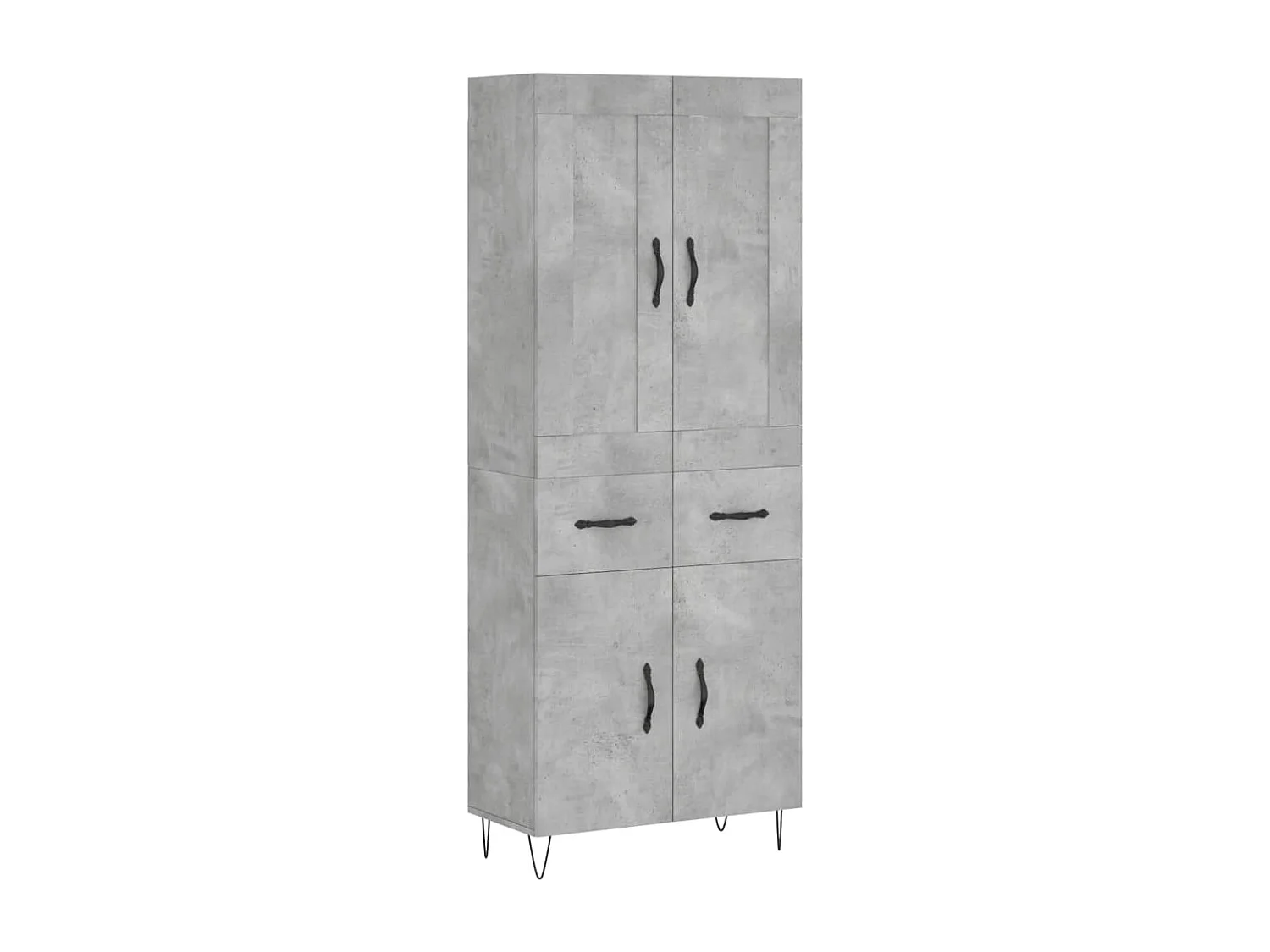 Buffet haut Gris béton 69,5x34x180 cm Bois d'ingénierie