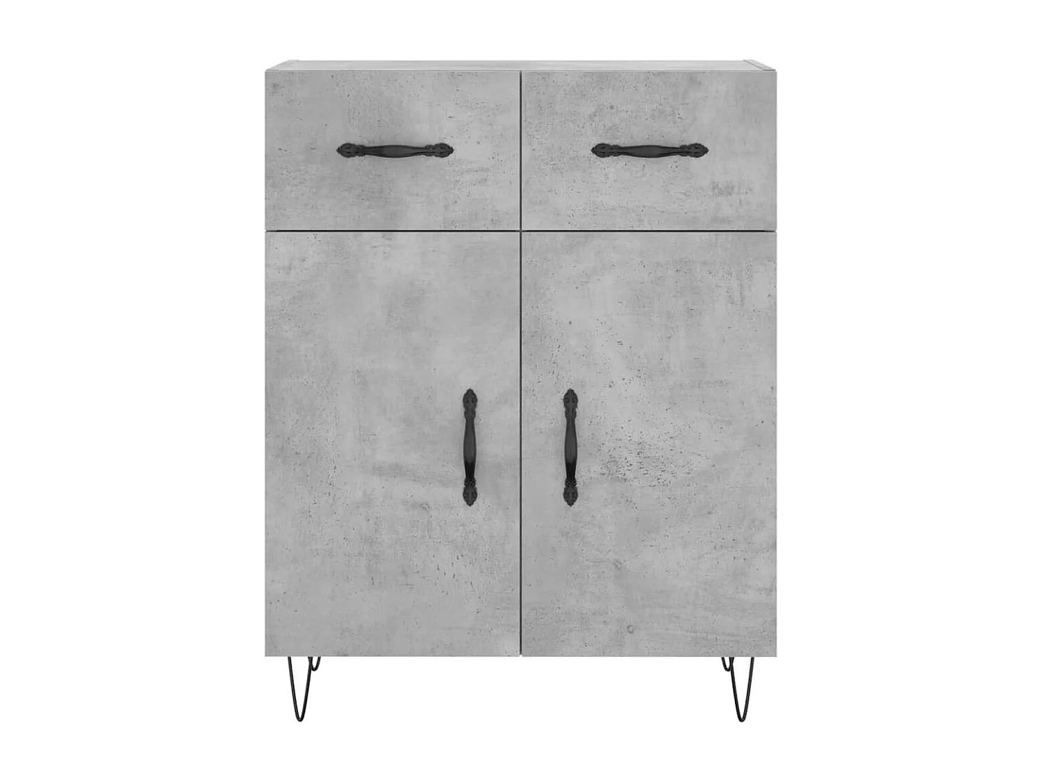 Buffet haut Gris béton 69,5x34x180 cm Bois d'ingénierie