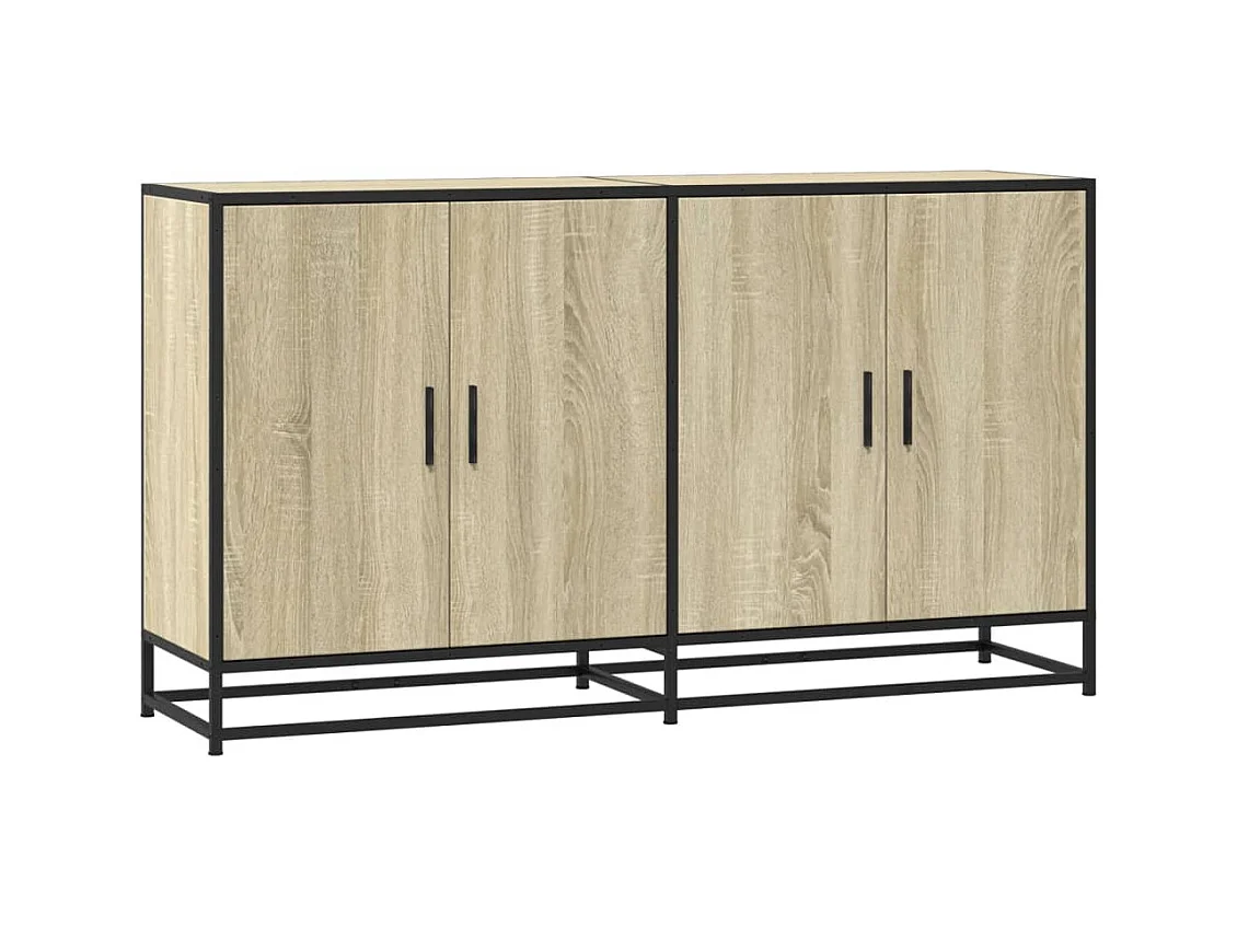 Buffet chêne sonoma 134x35x76 cm bois d'ingénierie