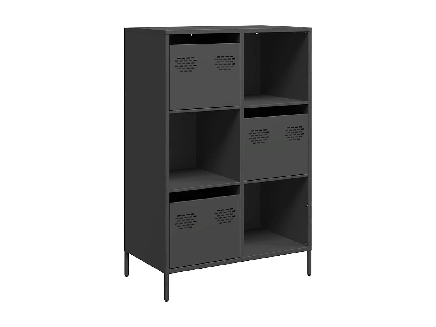 Buffet haut noir 68x39x103,5 cm acier