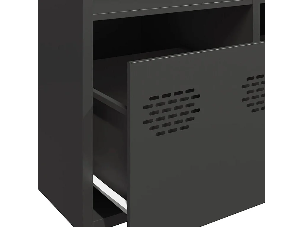 Buffet haut noir 68x39x103,5 cm acier