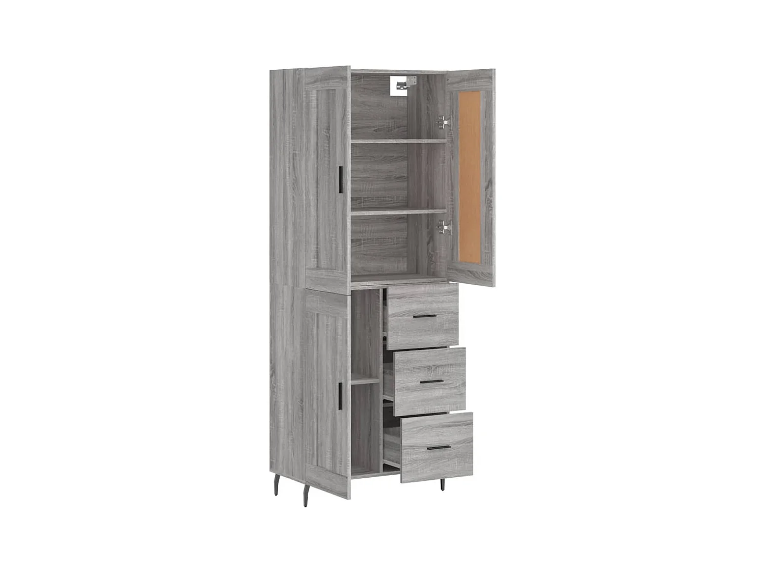 Buffet haut Sonoma gris 69,5x34x180 cm Bois d'ingénierie