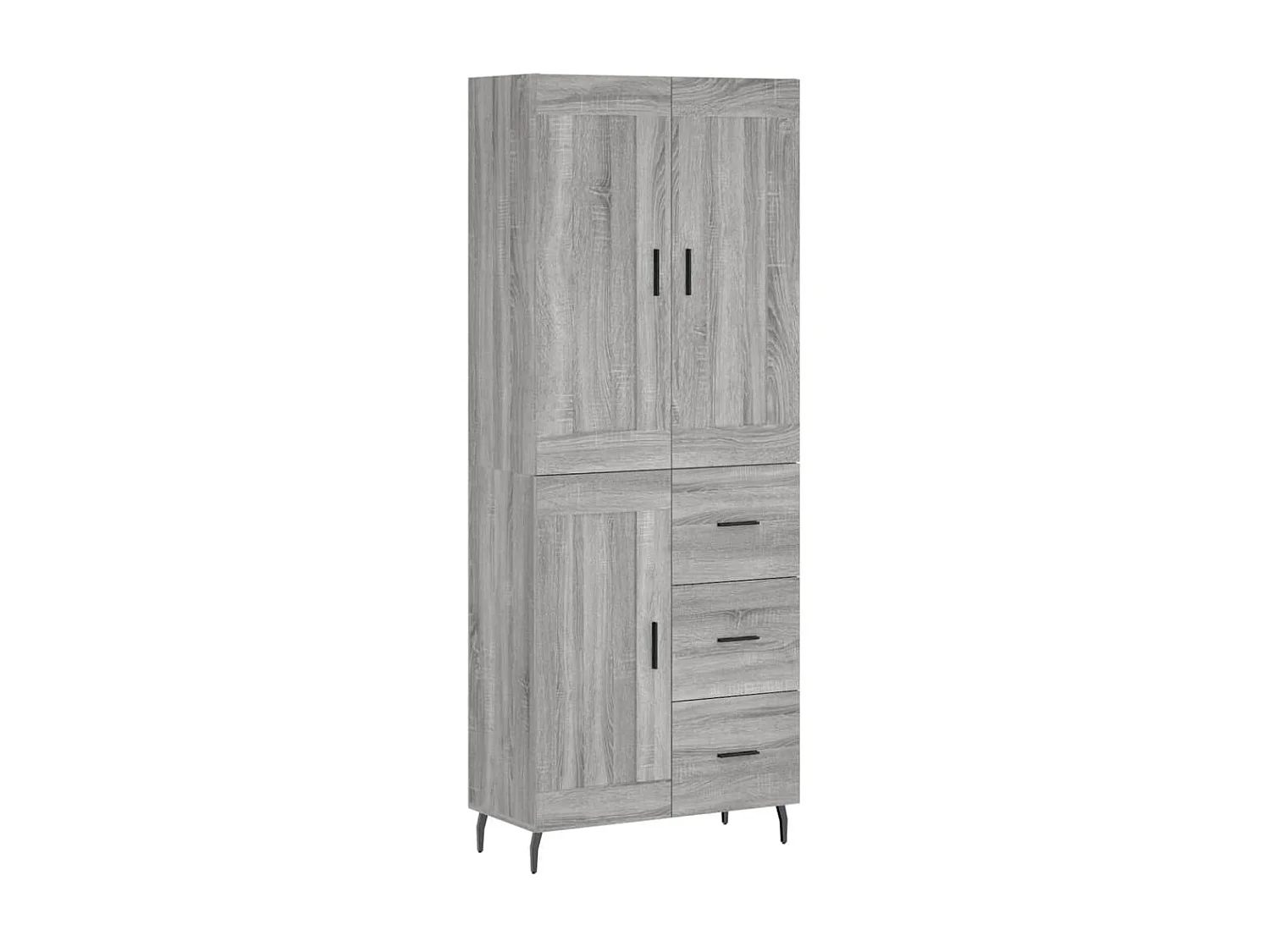 Aparador alto madera contrachapada gris sonoma 69,5x34x180 cm