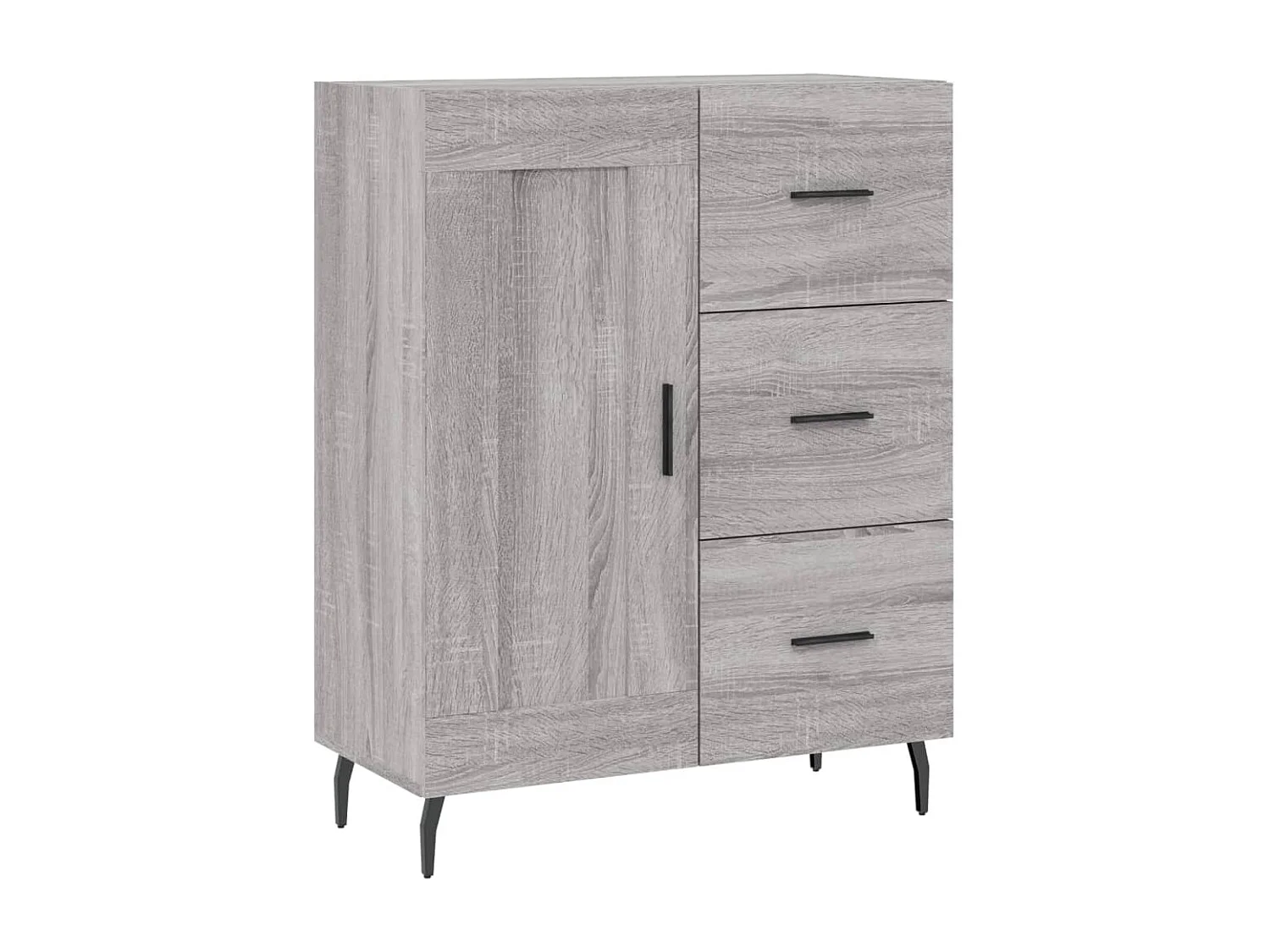 Aparador alto madera contrachapada gris sonoma 69,5x34x180 cm