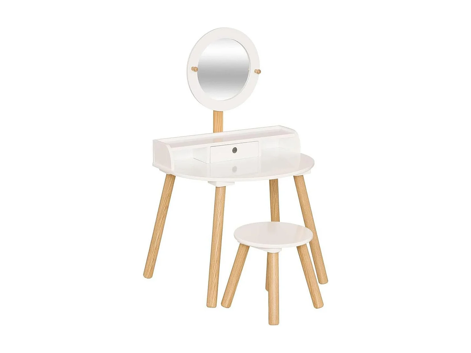 Coiffeuse Enfant Avec Tabouret "Nomade" 89cm Blanc
