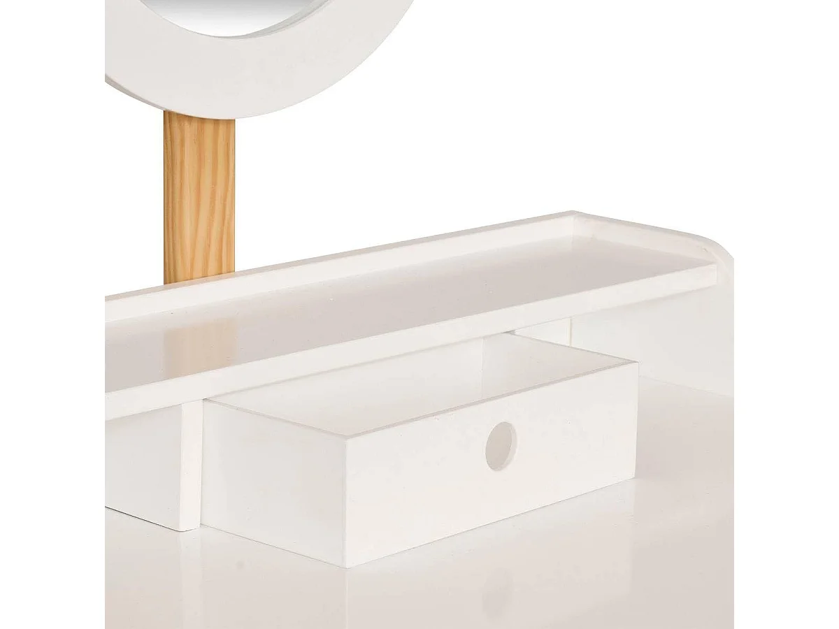 Coiffeuse Enfant Avec Tabouret "Nomade" 89cm Blanc