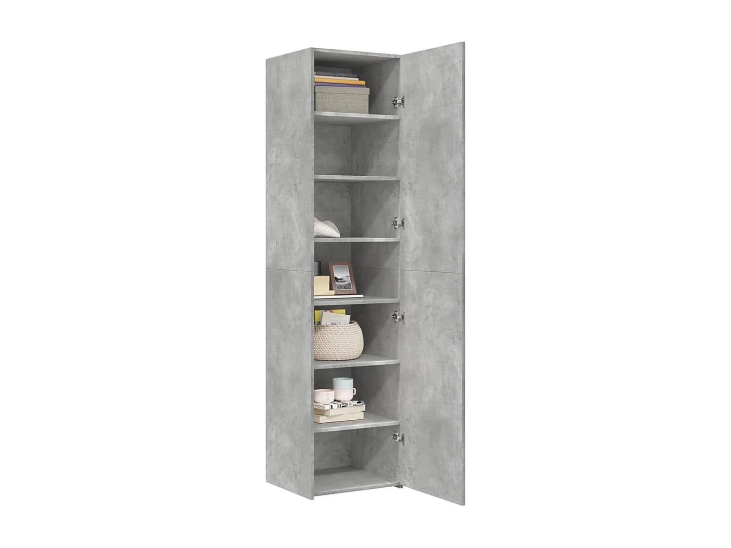 Buffet haut gris béton 45x42,5x185 cm bois d'ingénierie