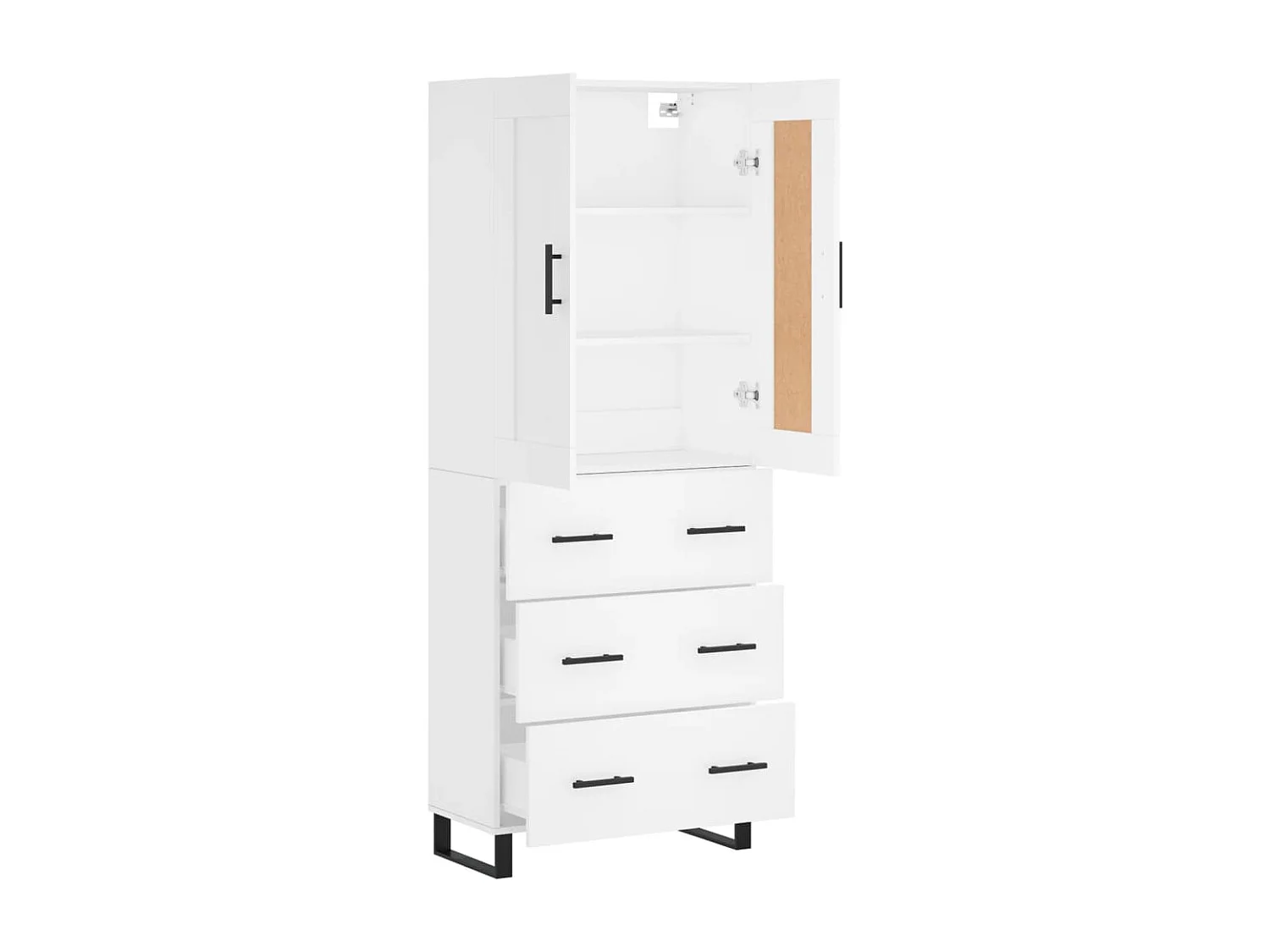 Armário alto 69,5x34x180 cm derivados de madeira branco