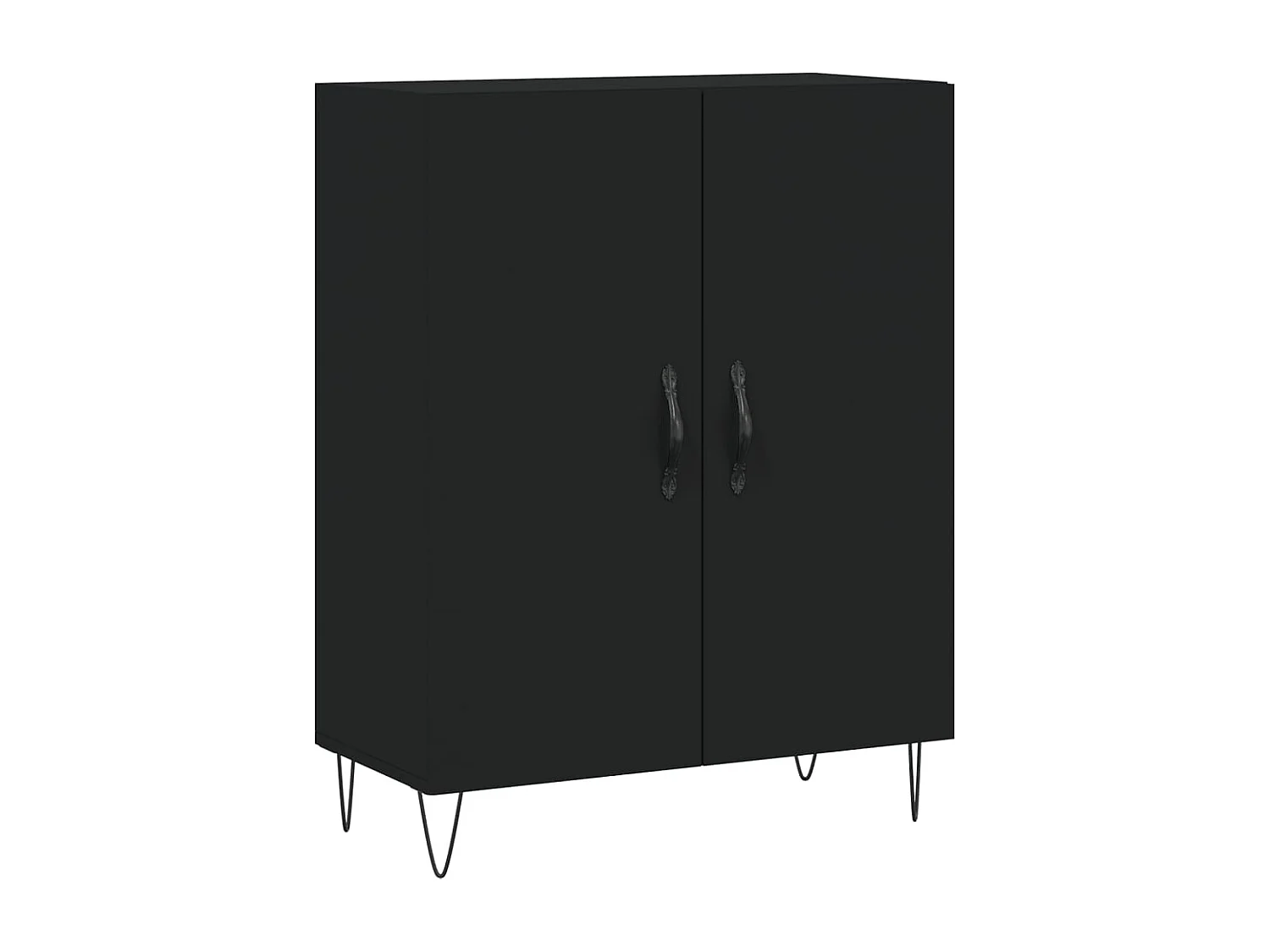 Buffet haut Noir 69,5x34x180 cm Bois d'ingénierie