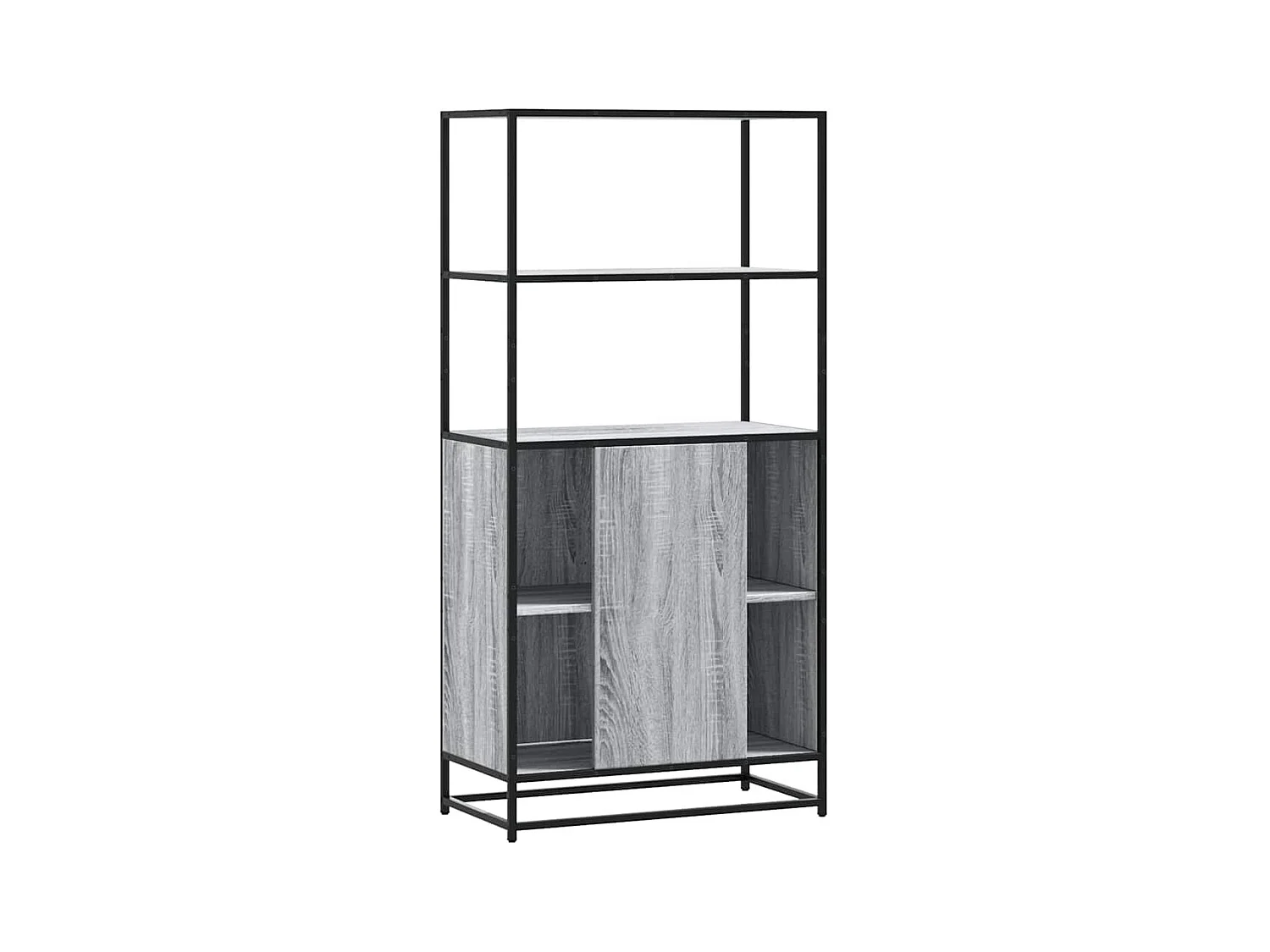 Buffet haut sonoma gris 68x35x139 cm bois d'ingénierie et métal