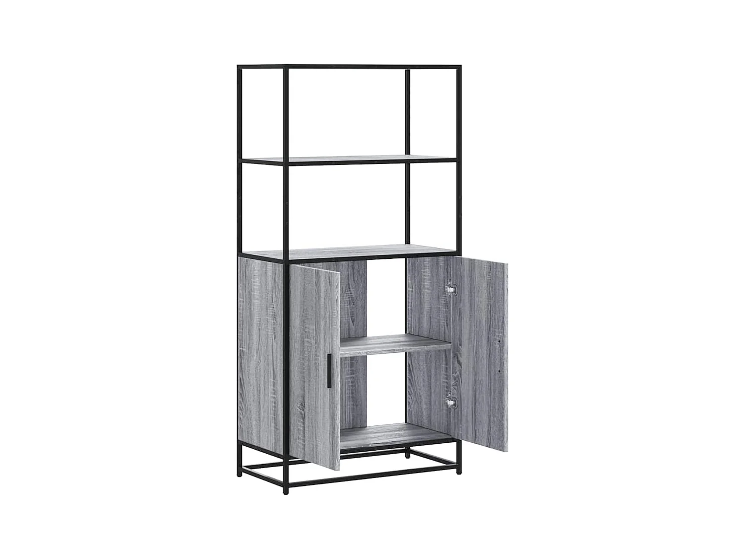 Buffet haut sonoma gris 68x35x139 cm bois d'ingénierie et métal