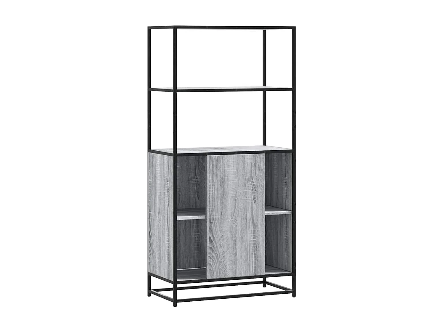 Buffet haut sonoma gris 68x35x139 cm bois d'ingénierie et métal