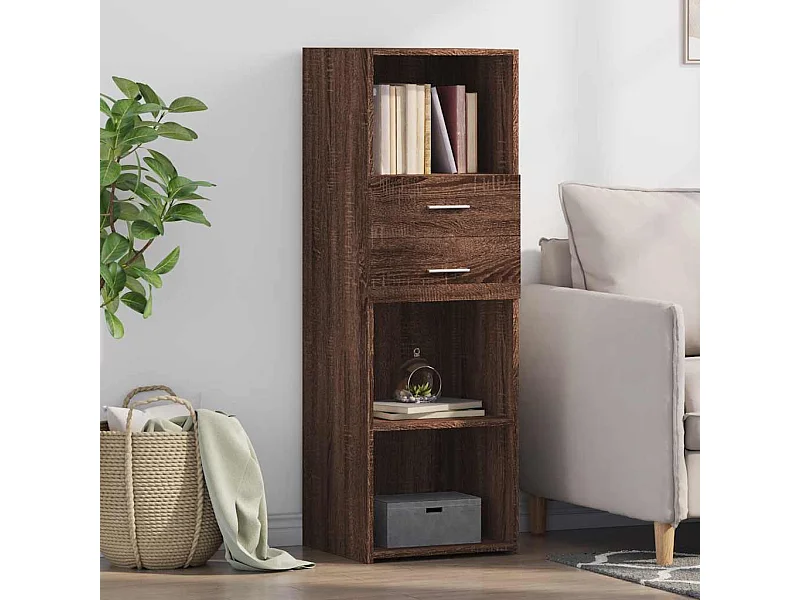 Buffet haut chêne marron 40x42,5x124 cm bois d'ingénierie